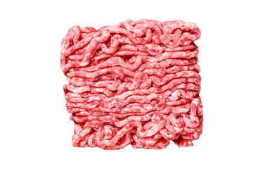 Wall Mural - Raw mince beef, ground meat with herbs and spices  Transparent background. Isolated.