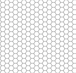 Wall Mural - honeycomb pattern, black and white hexagon tiles, seamless repeatable texture