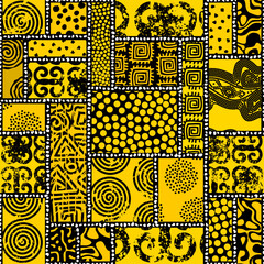 Aufkleber - Vector ethnic tribal pattern. Seamless art image.