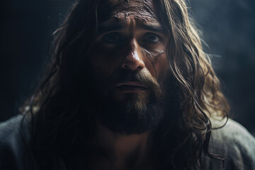 Wall Mural - Close up portrait of Jesus Christ