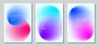 Blurred backgrounds set with modern abstract blurred color gradient patterns. Idea templates collection for brochures, posters, covers, flyers and cards. Vector Illustrator EPS.