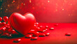 Red hearts as decoration and gift