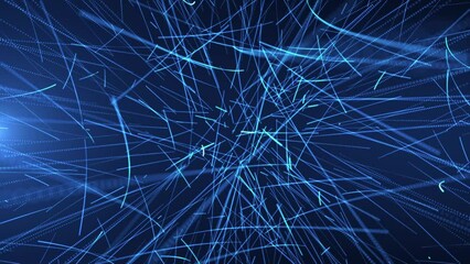 Abstract futuristic cyber world scene, sci-fi background, glowing light stripes, neon lines, digital science background 4K animation, seamless loop, virtual reality concept.