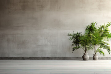 Sticker - Concrete Wall room with Plants