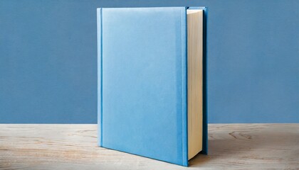 light blue plain hardcover book front cover upright vertical isolated