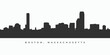 Boston city skyline silhouette illustration
