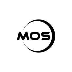 MOS letter logo design with white background in illustrator, cube logo, vector logo, modern alphabet font overlap style. calligraphy designs for logo, Poster, Invitation, etc.
