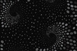 Digital black and white dots wave halftone spiral textured background