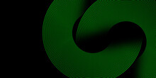 Abstract Green Circle Lines On Black Background