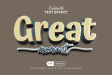 Fototapeta Panele - 3D Text Effect Great Moment Style. Editable Text Effect.