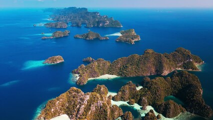 Poster - Raja Ampat, Indonesia. Aerial view of the group of islands near the Misool island in West Papua