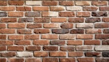 Old Red Brick Wall Background Panoramic Wide Texture