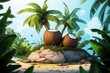 coconuts to the ground of the island