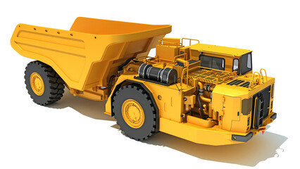 Sticker - Mining Dump Truck heavy construction machinery 3D rendering on white background