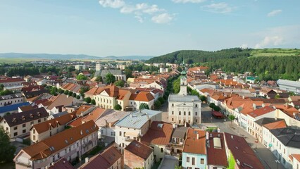 Wall Mural - Aerial view of the old town of Kezmarok in Eastern Slovakia