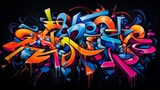 Fototapeta Młodzieżowe - graffiti style on charcoal background