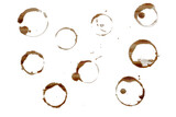 Fototapeta Mapy - different coffee stains isolated transparency background.
