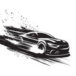 Racing car silhouette - Energetic Racing Car Silhouette for Dynamic Visuals - Racing car black vector

