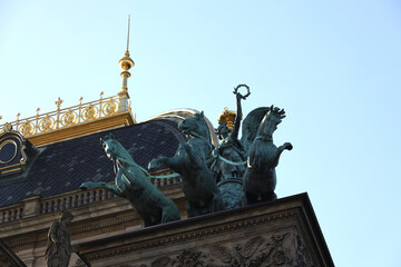 Roof decorations of the National Theater in Prague