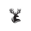 Wild Deer Silhouette - Picturesque Wilderness with Elegant Deer Wild Deer Black Vector
