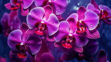 Abstract Magenta Orchid Texture, Flowers Pattern With Focus On Vibrant Petal Details. Orchid Pattern Background