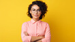 © Fotoya-media - Young woman with yellow background