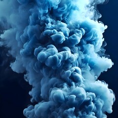 Wall Mural - Vibrant blue smoke on a blue background
