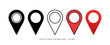 Location pin Premium icon set. Map pin place marker. Location icon. Map marker pointer icon set. GPS location symbol collection. Flat style - stock vector illustration.