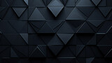Fototapeta Przestrzenne - Futuristic, High Tech, dark background, with a triangular block structure. Wall texture with a 3D triangle tile pattern