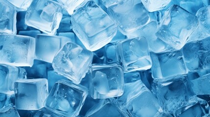 Poster - background of blue ice cubes