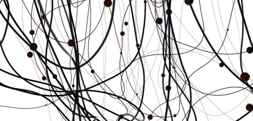 Fototapete - Abstract technology futuristic network - fantasy plexus background. 3D rendering