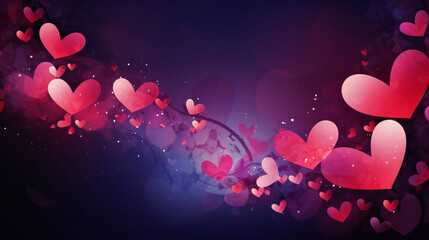 Wall Mural - Abstract hearts background with copy space. Creative Concept of Valentines day