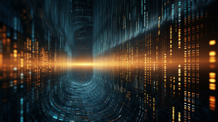 Wall Mural - matrix, 3D rendered, conveying the vastness and complexity of data in today's technological era, highlighting the concept of connectivity