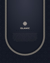 Dark Blue Islamic Background With Simple White Motifs