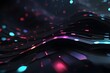 Animated abstract technology dark background random dots and grid 4K. Generative Ai