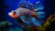 The mandarin fish has a beautiful color and can fight. a close-up of mandarin fish. is it a mandarin fish or mandarin dragonet?