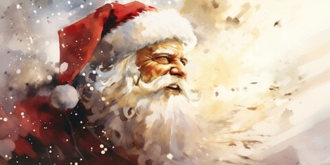 Wall Mural - A painting of Santa Claus. Can be used for Christmas-related designs and decorations