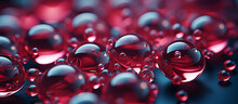 Abstract Background With Red Drops And Liquid