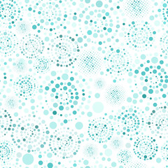 Wall Mural - Beautiful seamless light background with blue dots in a circle. hand drawing. Not AI . Vector illustration