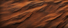 Brown Rock Texture. Rusty Rough Surface. Dark Stone Background With Copy Space For Design. Wide Banner. Panoramic. Backdrop.