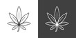 Cannabis Leave Icon. Hemp, Cannabis Leaf Silhouette, Flat Icon Closeup Isolated. Growing Medical Marijuana. Vector Illustration