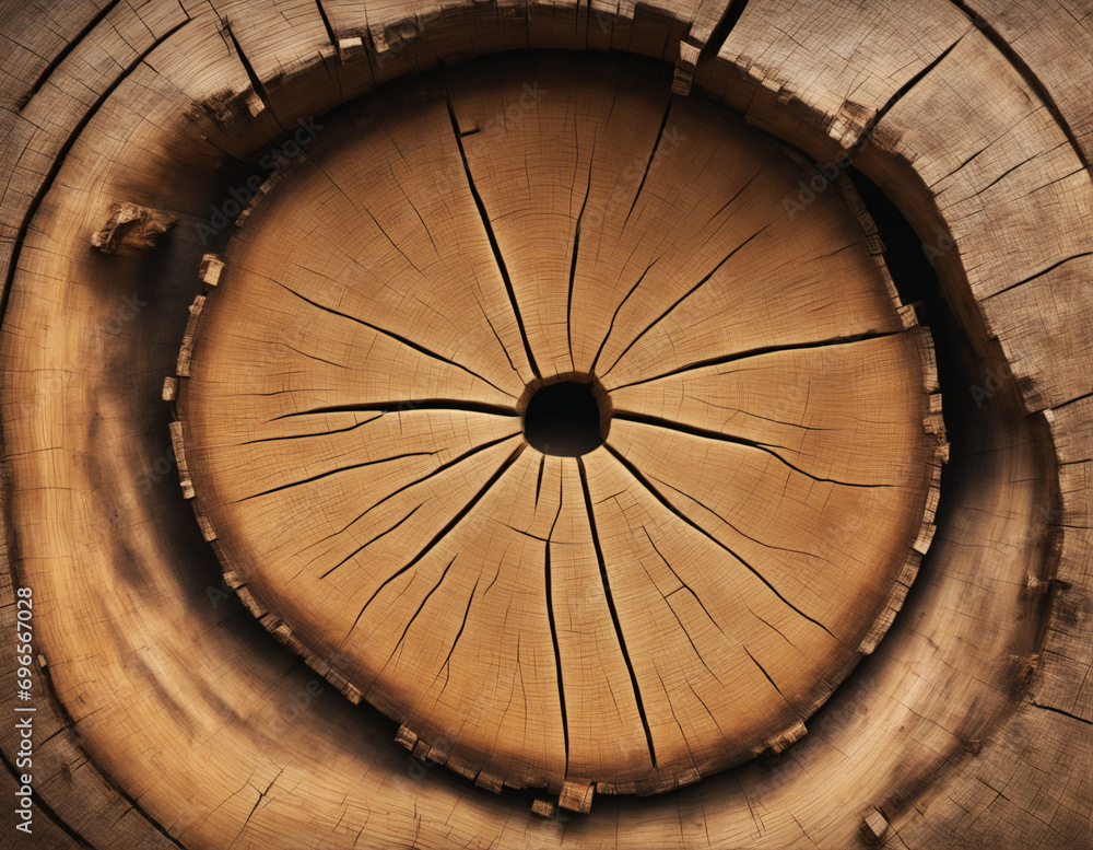 Decayed Tree Trunk Texture - Old Weathered Wood with Hollows and ...