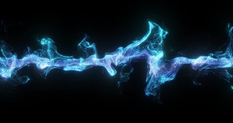 Wall Mural - flow of neon particles, creating a mesmerizing, undulating river of light that moves rhythmically in