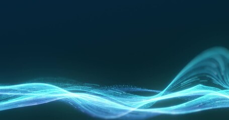 Wall Mural - stream of light particles that undulate across background, forming a luminous, wave-like pattern, co