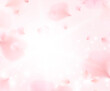 Background of light pink rose petals. Realistic flying sakura cherry flower elements for spa beauty banner design