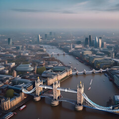 Wall Mural - London Skyline and Tower Bridge Aerial Panoramic Cityscape