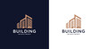 Building real estate logo design template with gold color