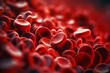 Abstract blood cells close up on blurred background with copy space for text placement