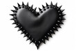 Heart symbol made from black leather isolated on a white background