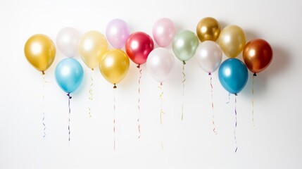 Wall Mural - colorful balloons and confetti for a holiday celebration like birthday anniversary. wallpaper backgr